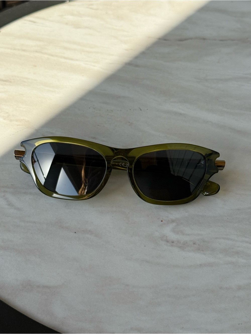 Burberry Olive Green Slim Cat-Eye Sunglasses